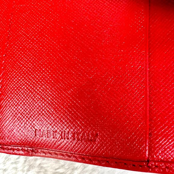 Prada red leather compact wallet NICE Vintage! - Picture 10 of 12
